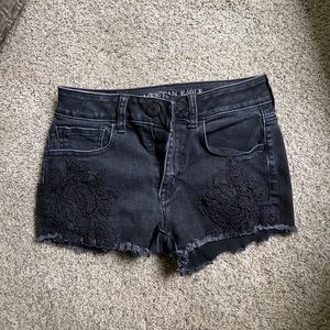 American Eagle Super Stretch Black Jean Shorts
